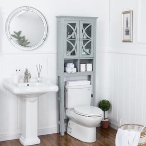 Tangkula Bathroom Tissue Paper Holder Narrow Tall Storage Cabinet Toilet  Side Storage Shelf White