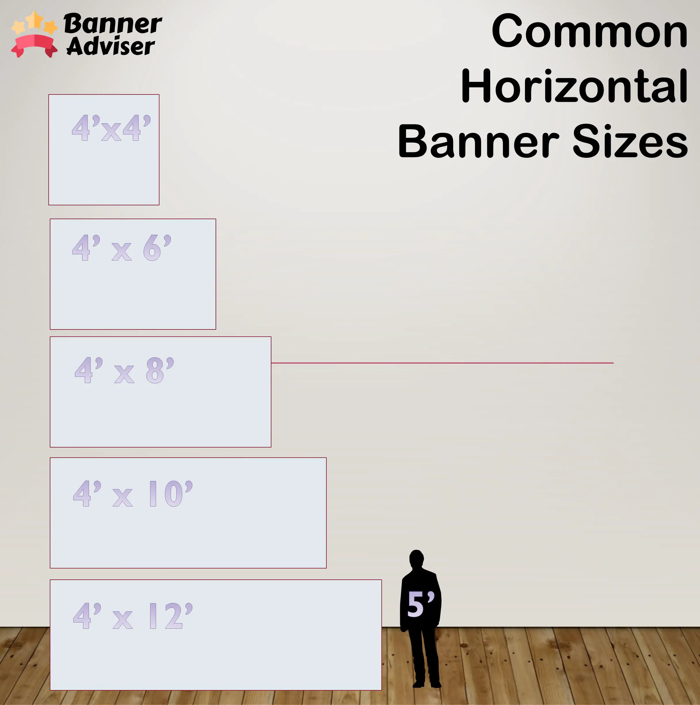 common vinyl horizontal banner sizes for businesses advertising