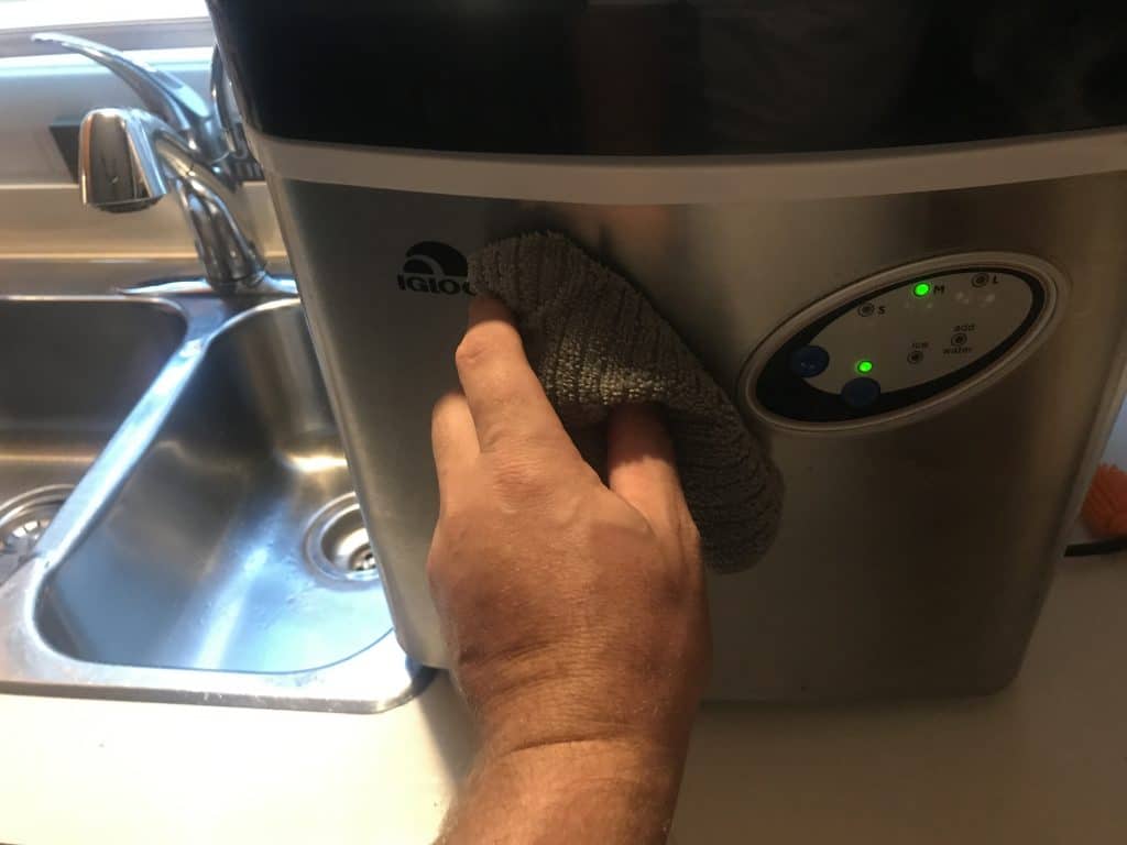 Clean the outside of your portable ice maker