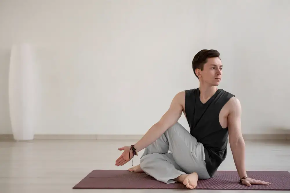 A Man Doing Yoga To Improve Posture