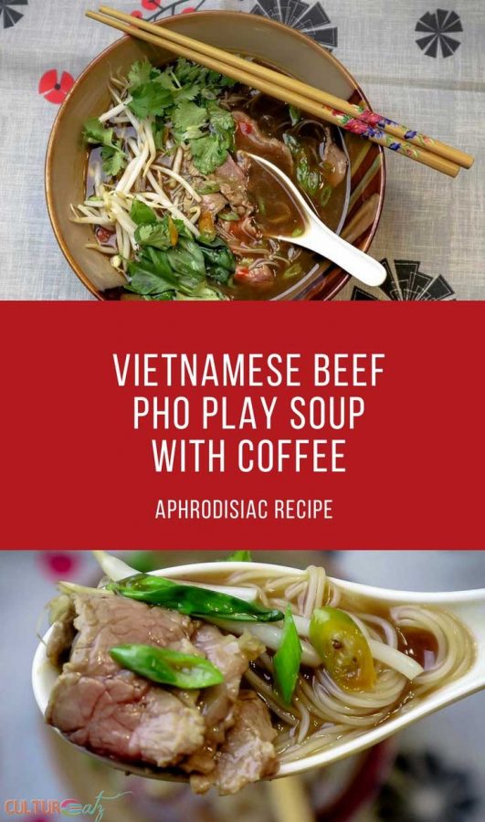 Vietnamese Beef Pho Play Soup with Coffee an Aphrodisiac Recipe