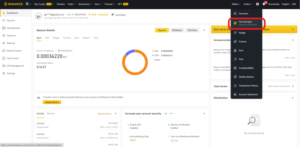 Withdraw Solana from Binance to Solflare wallet