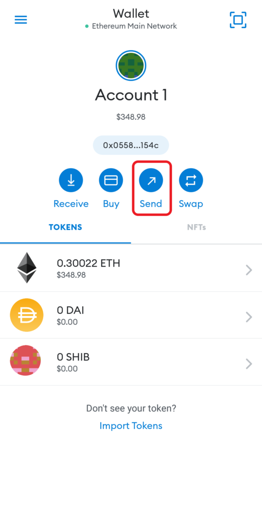 send eth from MetaMask to KuCoin