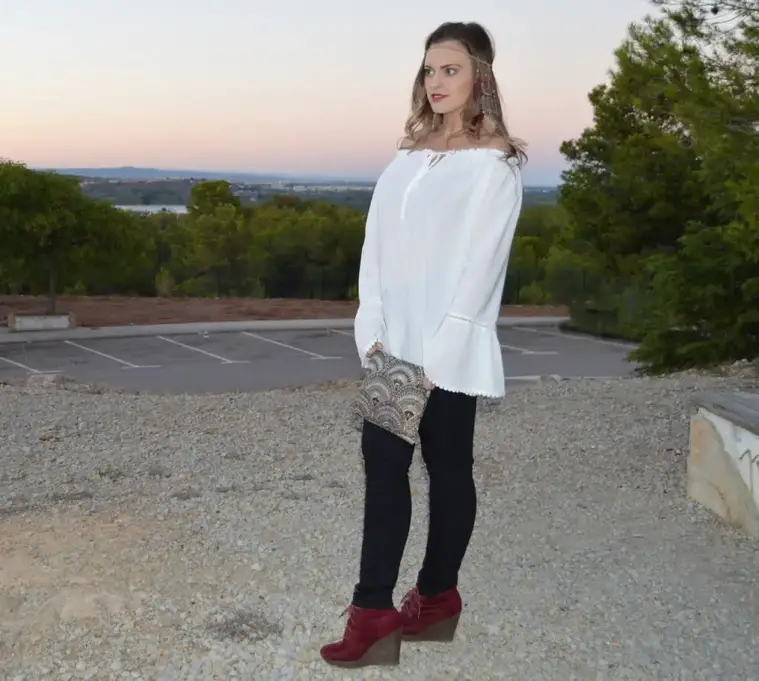blusa mangas acampanadas
