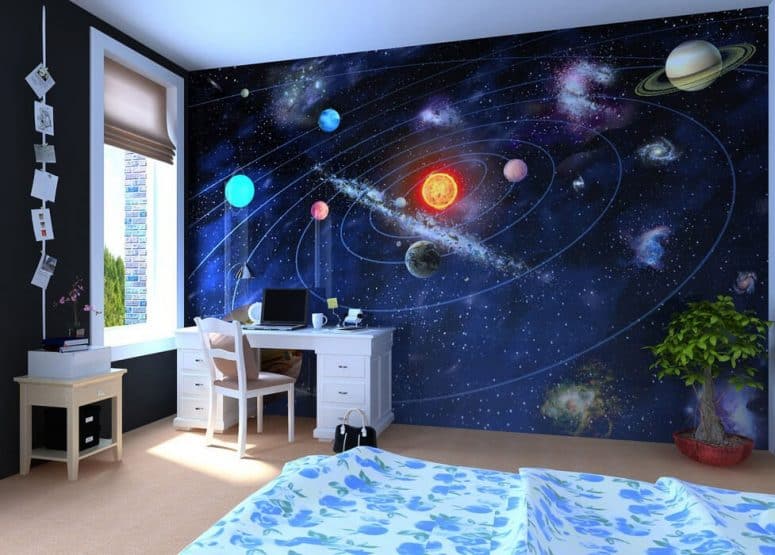 galaxy themed baby room