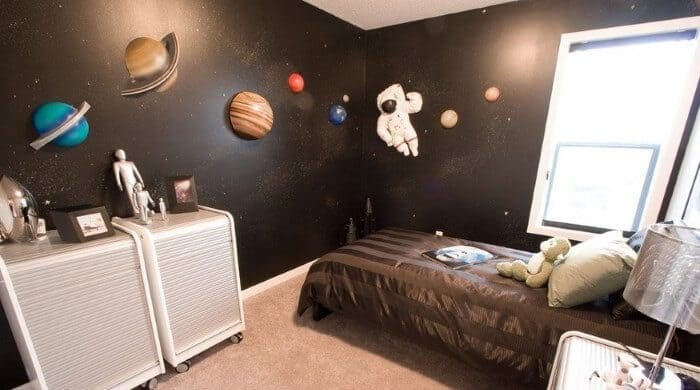 childrens space themed bedroom
