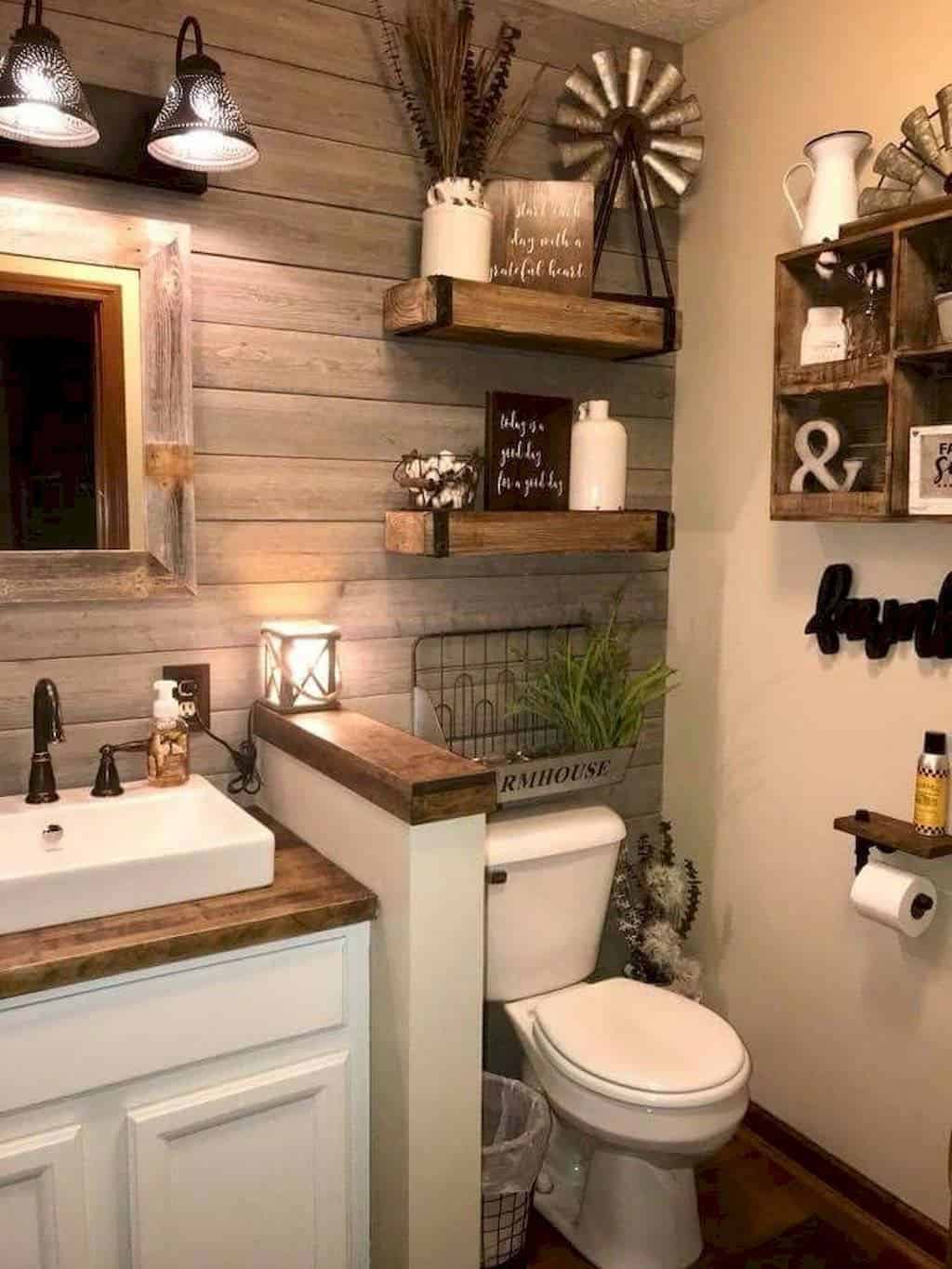 farmhouse bathroom decorating