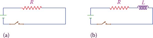 Adding an inductor in series with a resistor in a DC circuit