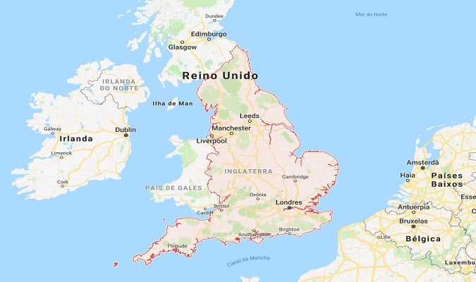 Mapa da Inglaterra