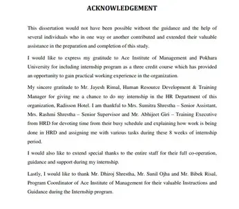 We would like to express our gratitude towards mr./mrs. 5 Examples Of Acknowledgement For Internship Report Acknowledgement World