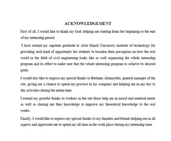 But constructing this from the very scratch could be a . 5 Examples Of Acknowledgement For Internship Report Acknowledgement World