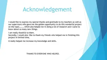 Acknowledgement in report example of Acknowledgement For