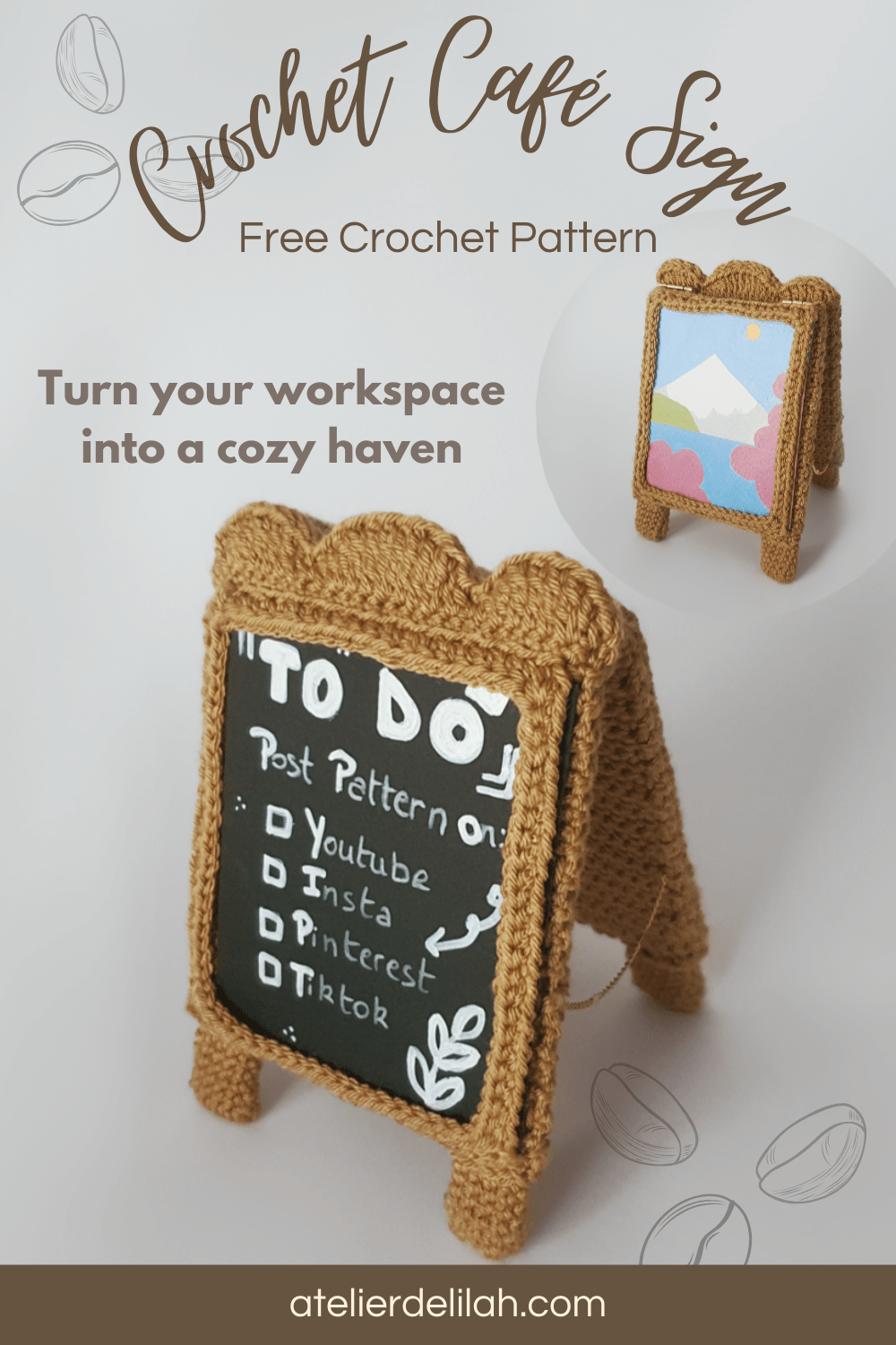 Crochet Café Sign Pattern: Make Your Workspace A Cozy Haven - Atelier  Delilah