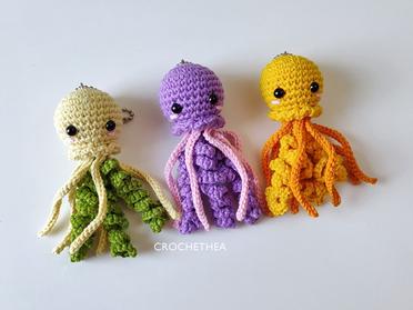 Tiny jellyfish! Pattern from Whimsical Stitches book. I love