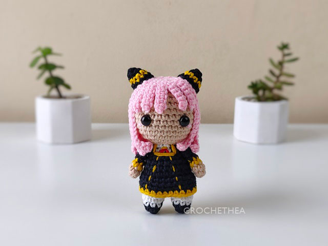 Pink Crochet Anime Doll Amigurumi PDF Pattern
