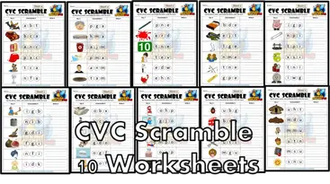 cvc scramble 10 cvc and short vowel worksheetsmaking english fun