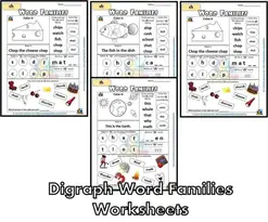 digraphs word families worksheets wh ch sh thmaking english fun