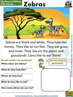 reading comprehension and writing worksheets kindergarten and primary grade making english fun