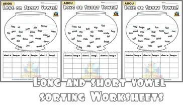 sort the vowels long and short worksheetsmaking english fun