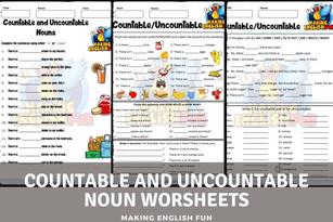 countable and uncountable noun worksheetsmaking english fun