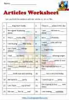 articles worksheets a an and the making english fun