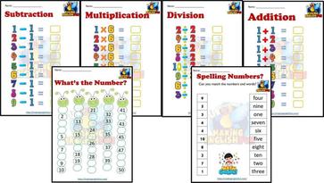 Kindergarten Math Worksheets – Set 1Making English Fun