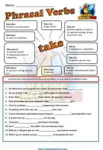 phrasal verb worksheets set one making english fun
