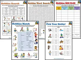 hobbies worksheets for classrooms and esl making english fun