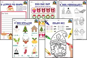 kindergarten grade 1 2 and 3 christmas worksheetsmaking english fun