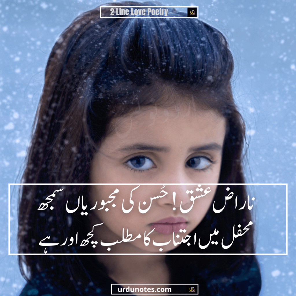 Love Poetry In Urdu 2 Lines | Urdu Shayari | Urdu Notes