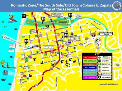 Street Map Of Puerto Vallarta Map Of Zona Romantica - Visit Vallarta