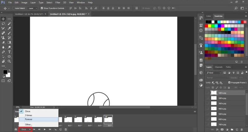 set the time of each frame