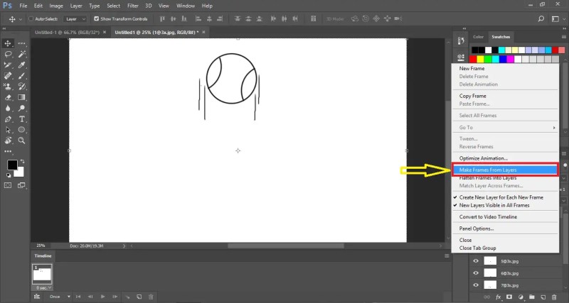 Select Make Frames from Layers