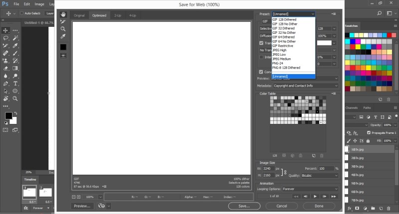 Save the GIF in Photoshop