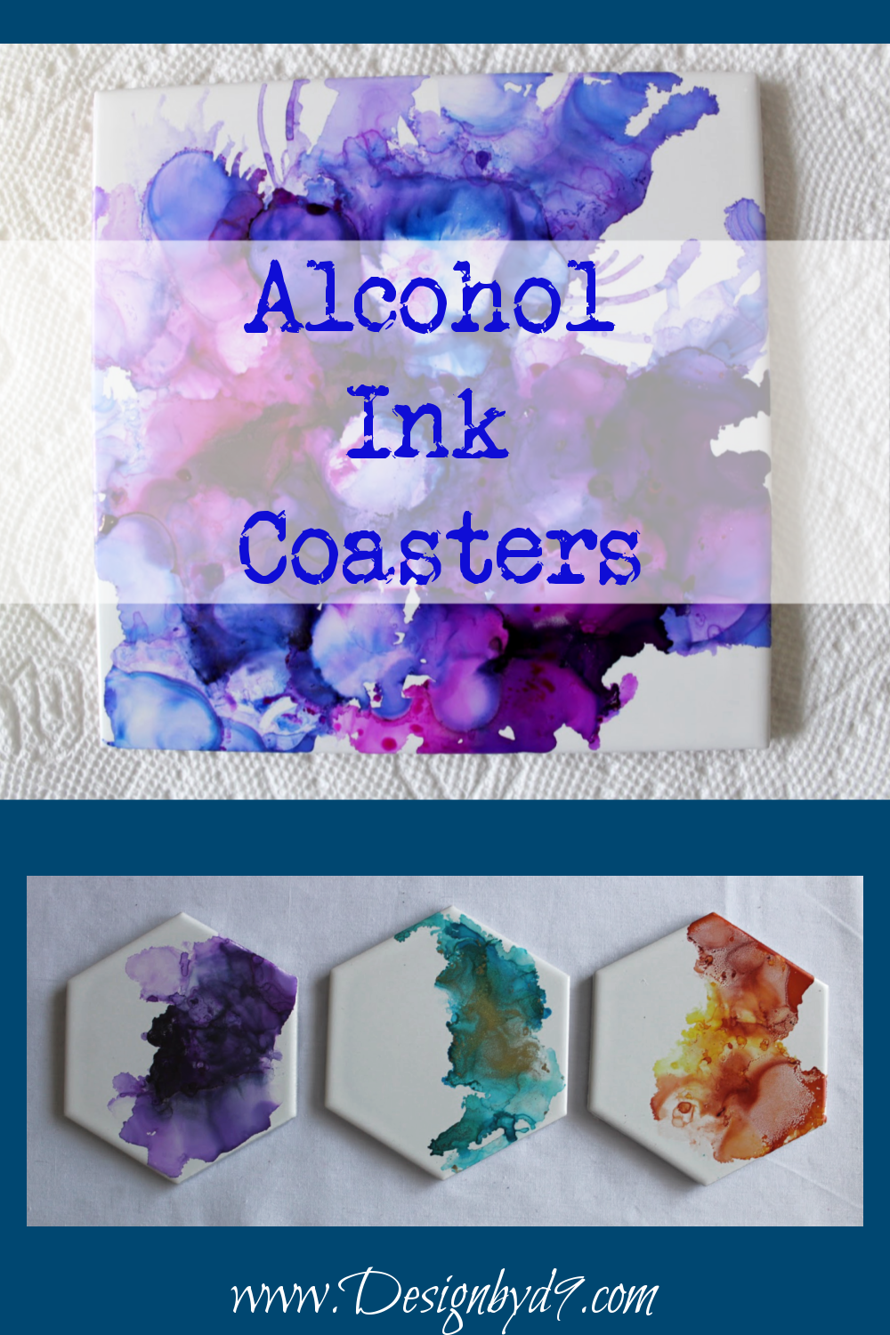 1 Alcohol ink coaster