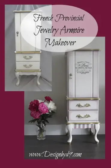 French Provincial Jewelry Armoire Makeover Design By D9 French Provincial Jewelry Armoire, French Provincial Armoire