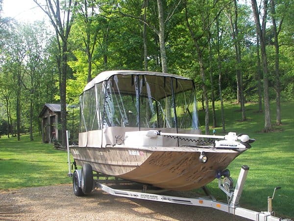 boat trailer with roof top tent