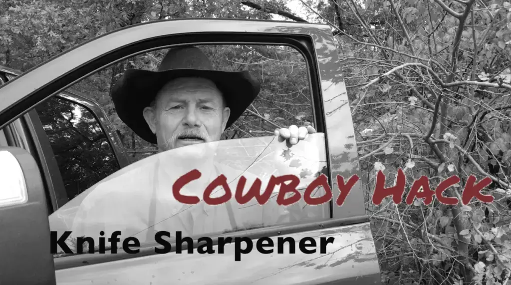 3 Easy Ways to Sharpen a Knife without a Sharpener Man in truck demonstrating knife sharpener hack.