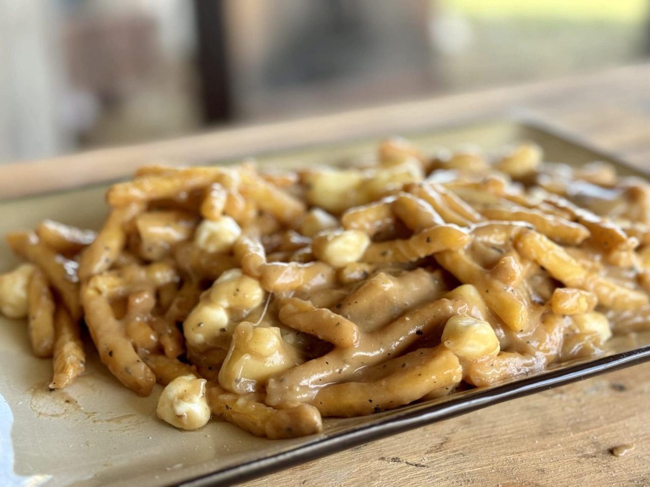 A close up of some food on a tray