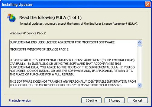 End-User License Agreement (EULA) example