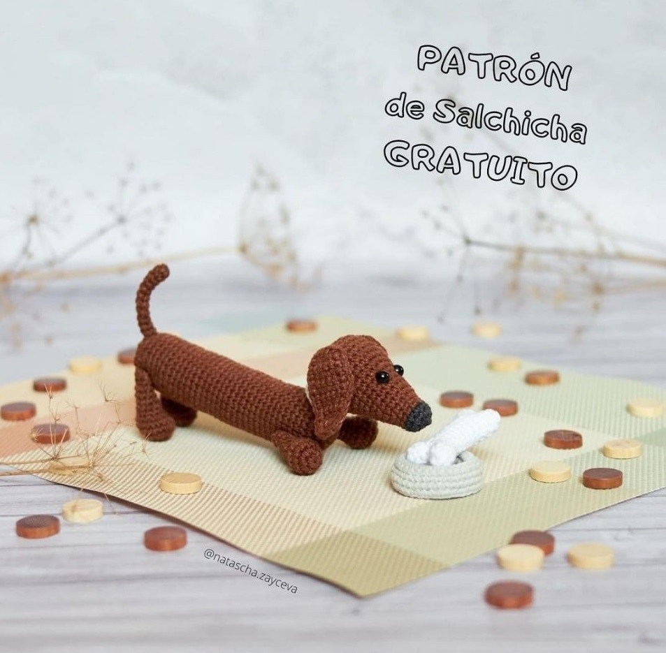 Crochet dachshund sales