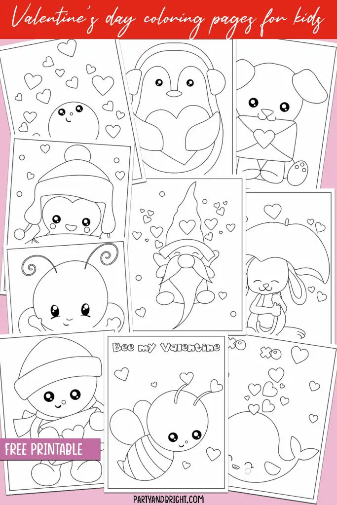 Free animal valentine coloring pages