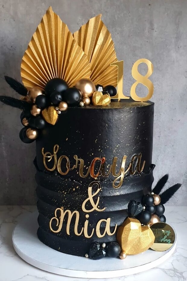 2-Tiers White & Gold Cake | Cake Delivery in Lagos