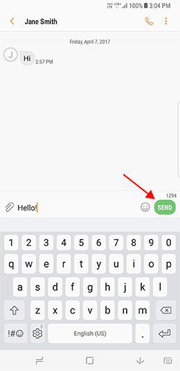 Sending 2 Type Message