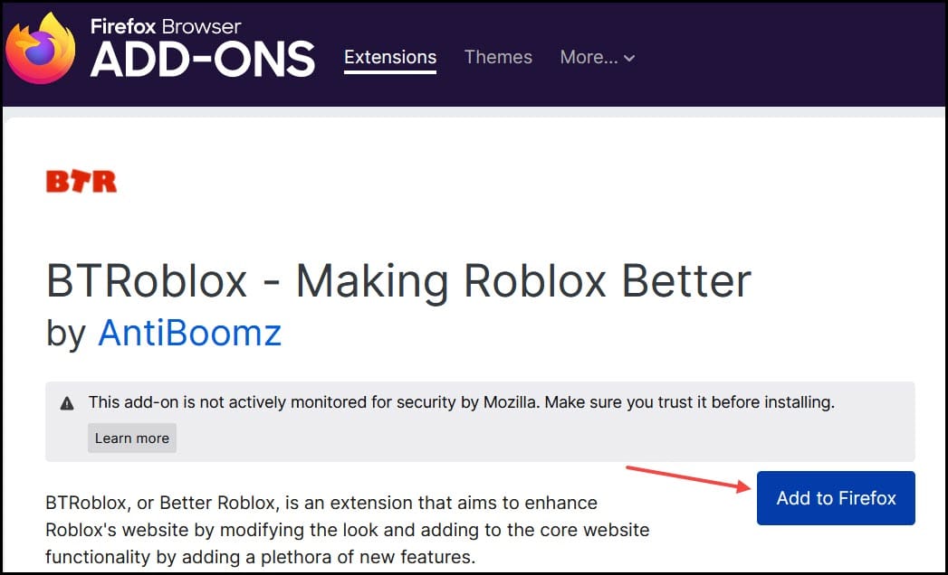 BTRoblox for Firefox