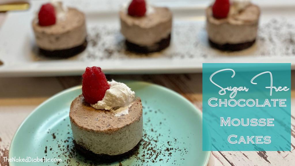 Sugar Free Chocolate Mousse Cakes on a plate