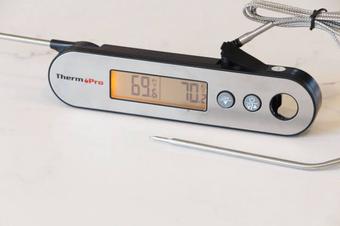 Thermopro Tp610w Waterproof Dual Probe Meat Thermometer With Alarm  Programmable And Rechargeable Instant Read Food Thermometer W/ Rotating Lcd  Screen : Target