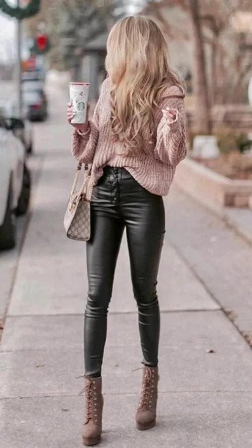 How To Style Outfits With Leather Leggings For Fall And Winter | Travel Beauty Blog