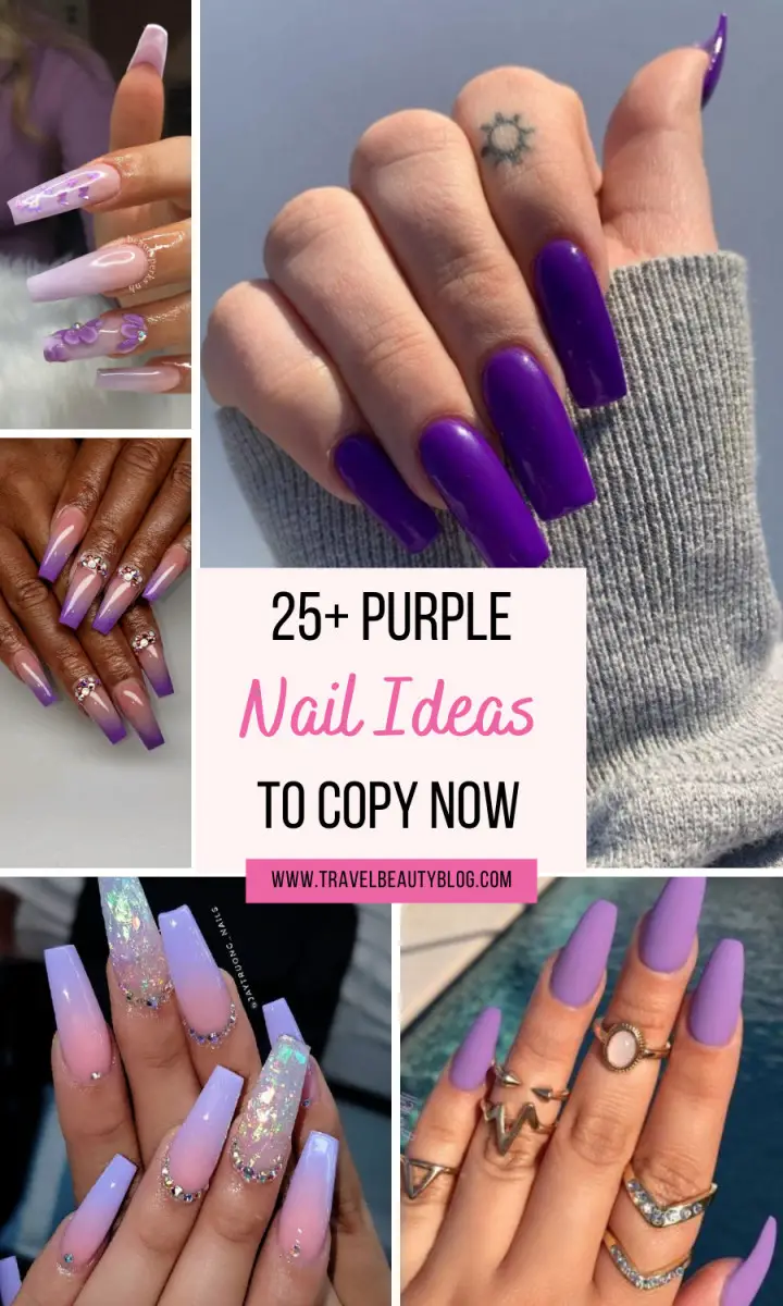 30 Cute Purple Nail Ideas To Imitate In 2021 - Travel Beauty Blog