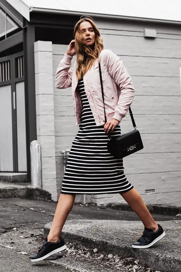 How To Wear Sneakers With A Dress - Travel Beauty Blog